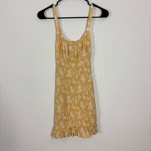 Abercrombie & Fitch Yellow with White Floral Smocked Mini Dress